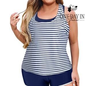 Zando Boyshort Crop 3 Piece Bikini Swimsuit Size L